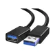 Câble extension USB 3.0 mâle vers femelle FENGKUABAO noir avec connecteurs bleus