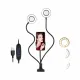 Anneau lumineux LED double KUALOOL avec trépied flexible USB, dimmable, et support téléphone