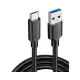 Câble USB3.2 10Gbps Type A vers USB-C noir PQ108
