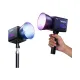 Lampe vidéo LED RGB portable Nagnahz ZGRL-60W avec lumière bleue et violette, tenue en main et montée sur trépied
