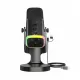 Microphone dynamique XLR/USB pour streaming, jeux, YouTube, chant et enregistrement sur PC Microphone dynamique XLR et USB noir avec base ronde et éclairage LED multicolore, câble USB connecté