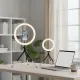 Anneau lumineux LED 20cm avec trépied USB et support téléphone, éclairage professionnel pour bureau