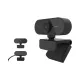 Webcam USB noire avec micro intégrée pour appels vidéo, compatible Zoom, Teams et streaming, résolution 640x480